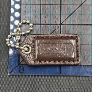 Coach Brown Leather Mini Hang Tag